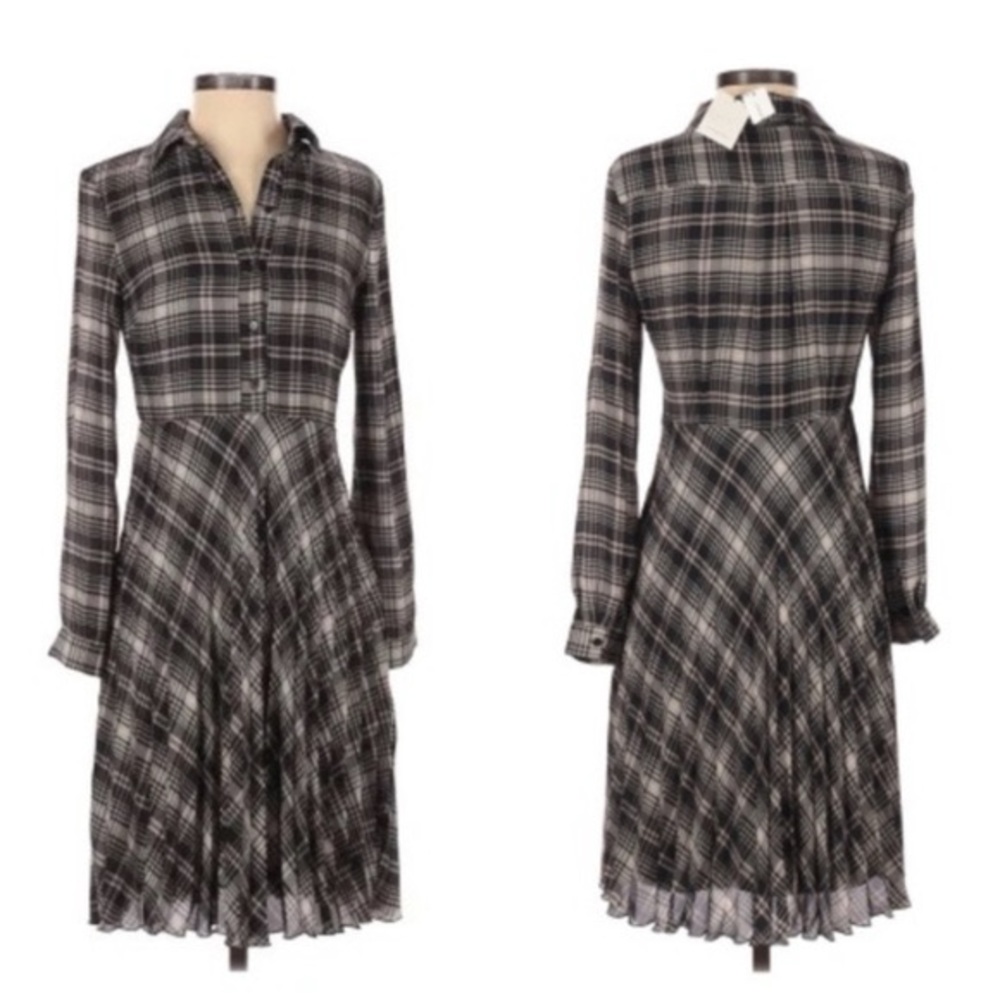 Banana Republic Factory Fit & Flare Plaid Dress